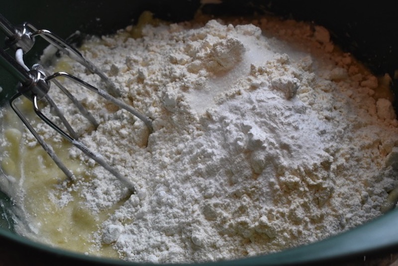 Batter in mixing bowl