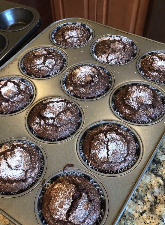 Muffins cooling in pan