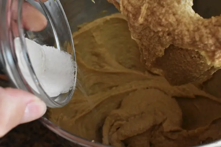 Adding dry ingredients to the mixture