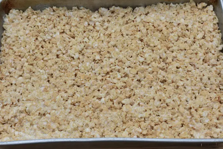 Rice Krispie Treats in the pan