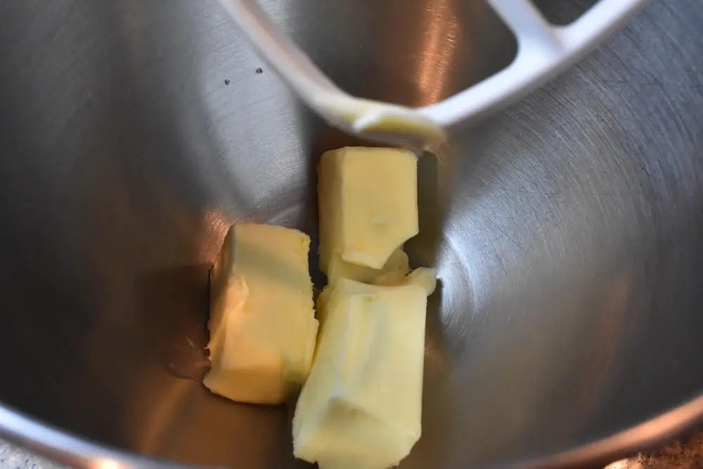 Butter in stand mixer with paddle attachment