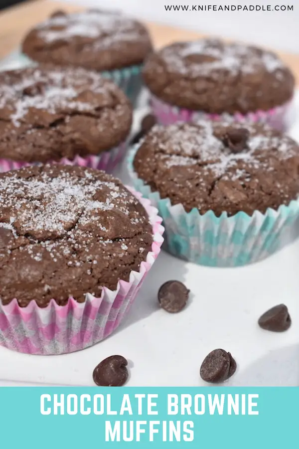 Chocolate brownie muffins on a plate