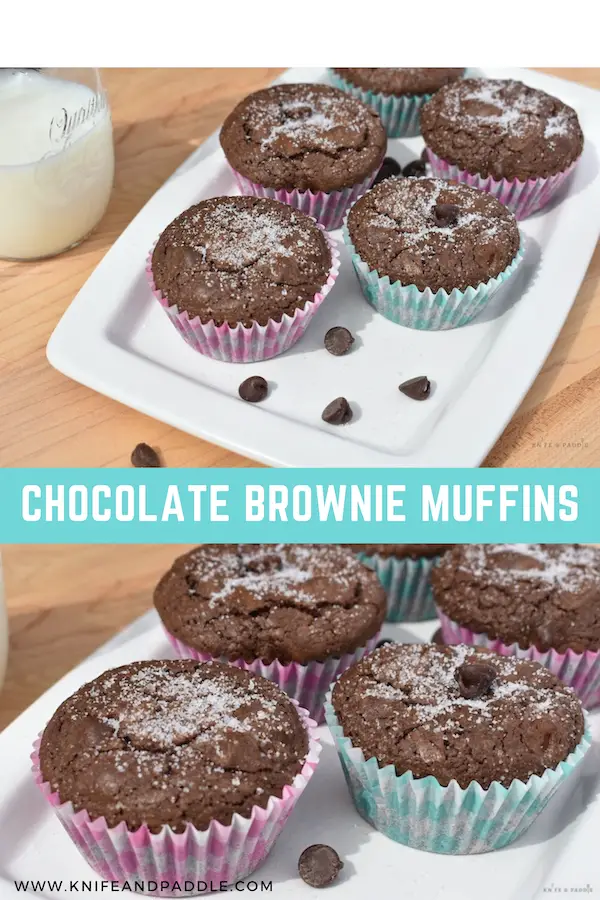 Milk with brownie muffins