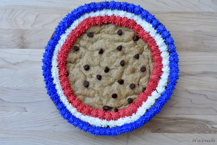 Red, white and blue cookie cake