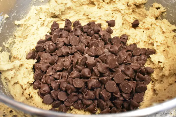 Chocolate chips and cookie batter