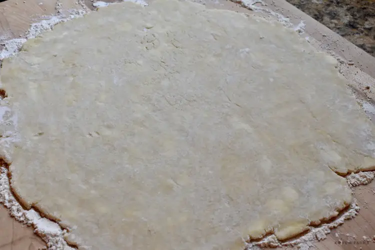 Rolled out dough for pie