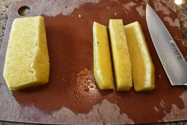 Pineapple cut in strips