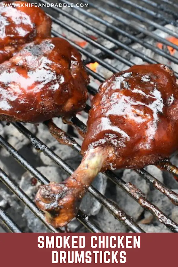 Smoked chicken drumstick on the grill