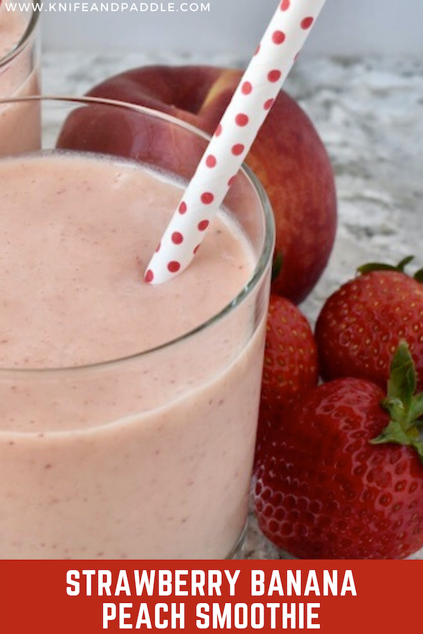 Smoothie with strawberries and peaches