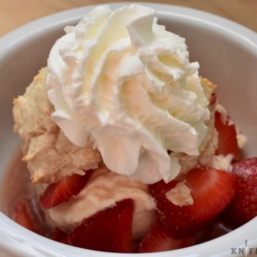 Strawberry shortcake in a bowl