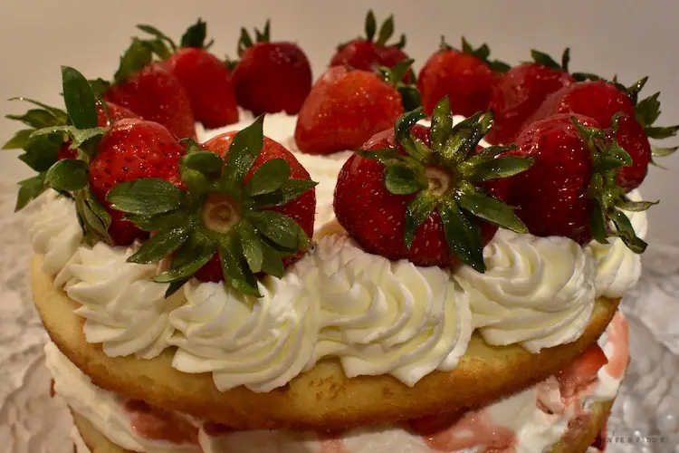 Strawberry Shortcake Cake with cream cheese frosting
