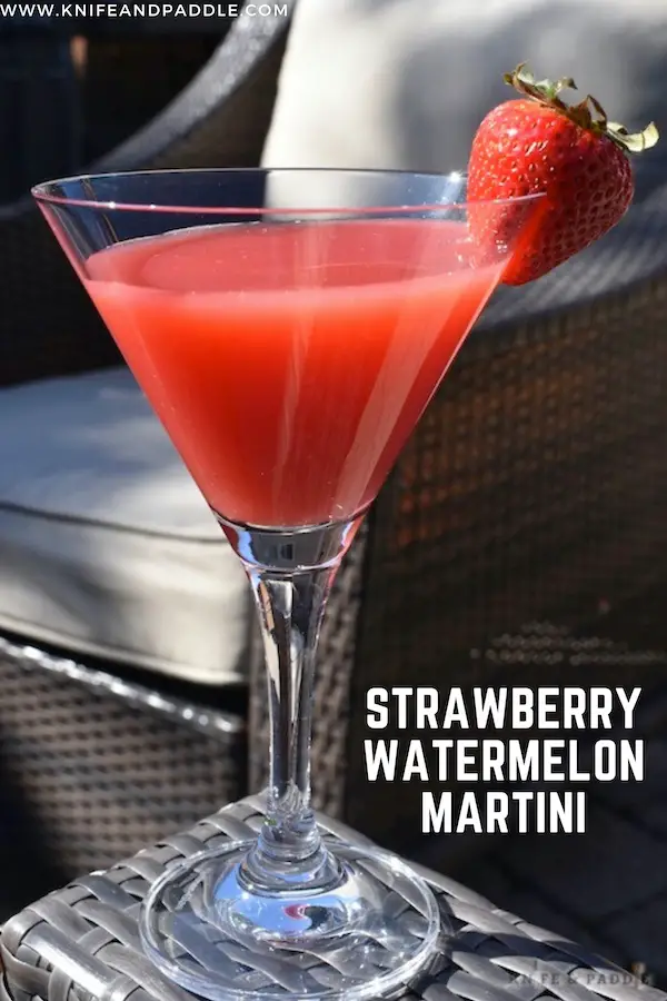 Strawberry watermelon martini on the chair
