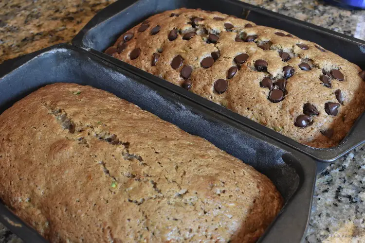 Zucchini breads out of the oven
