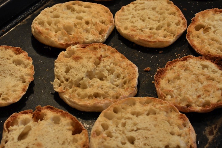 Toasted English muffins