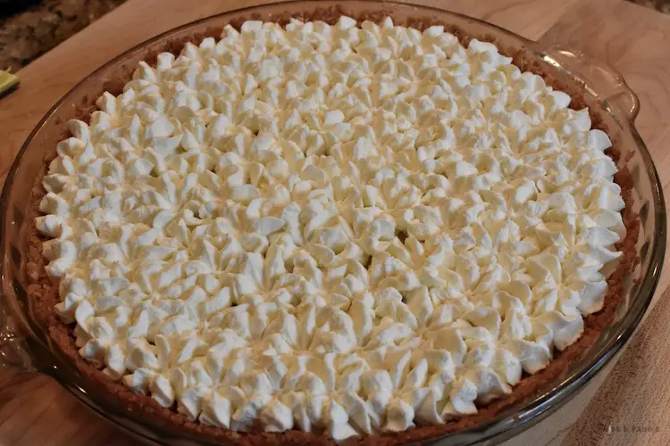 Putting together the coconut cream pie