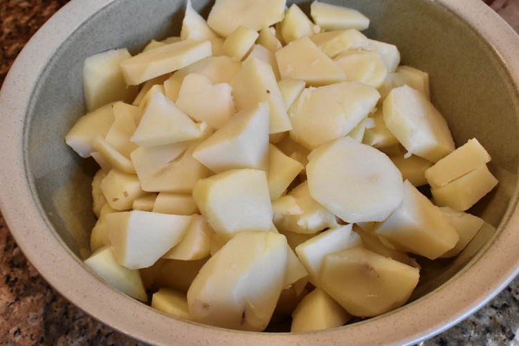 Potatoes for the German potato salad