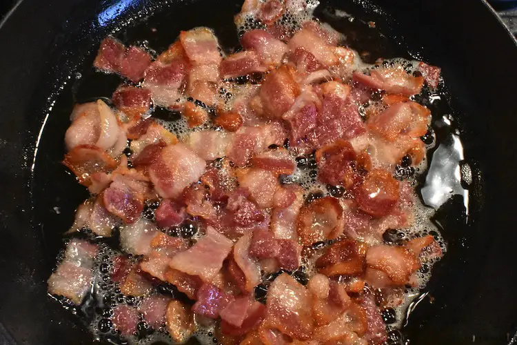 Frying bacon