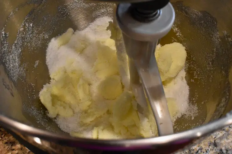 Butter and sugar in the mixer