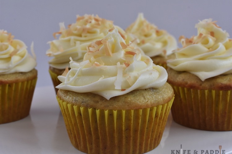 Banana Cupcakes with Coconut Cream Cheese Frosting