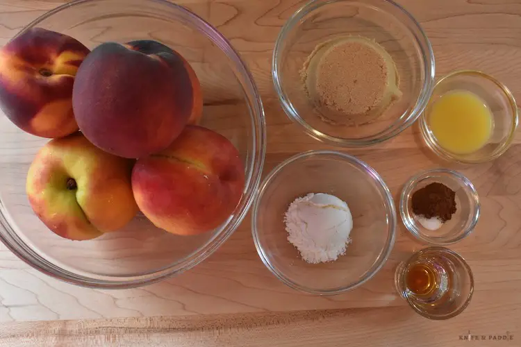 Rustic peach gallette ingredients