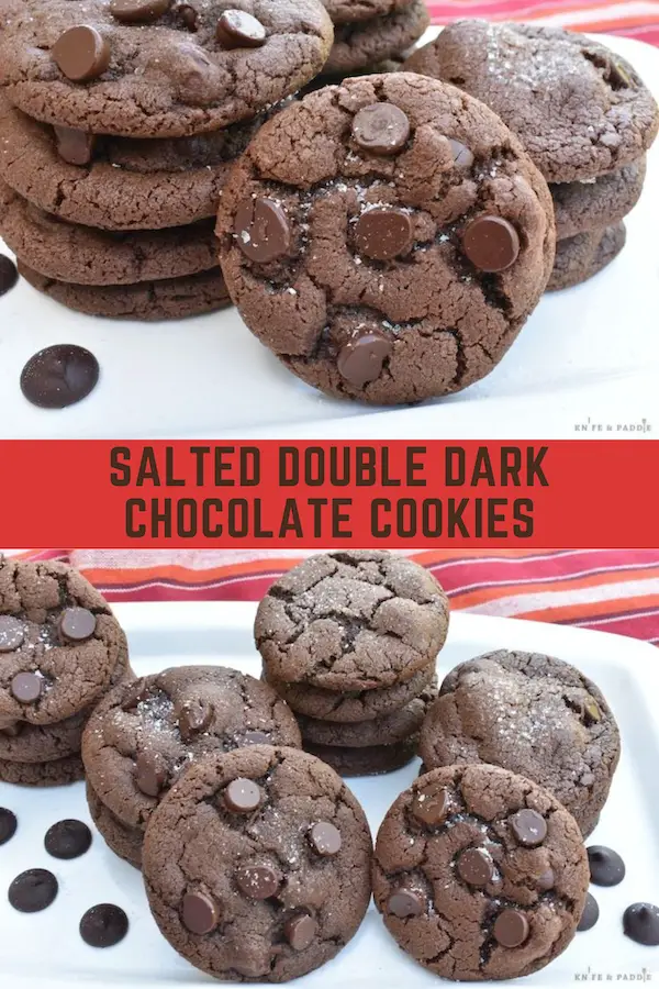 Salted Double Dark Chocolate Cookies