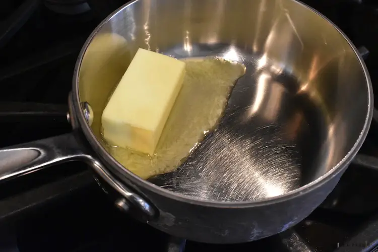 Butter melting over stove