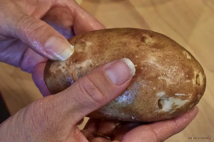Preparing the baked potato