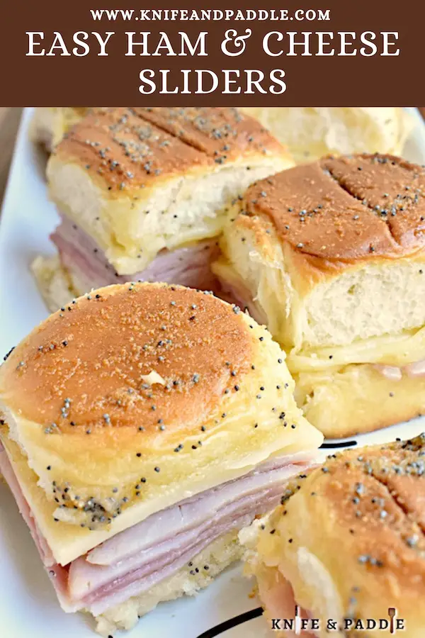 Easy Ham and Cheese Sliders on a plate