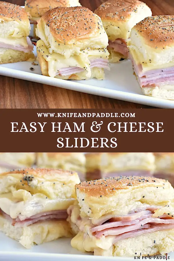 Easy Ham and Cheese Sliders on a plate