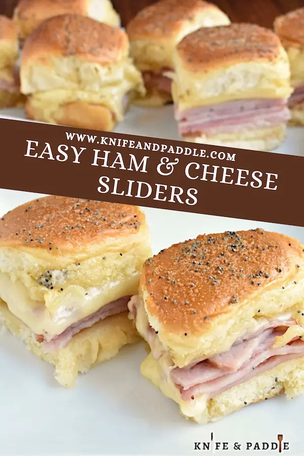 Easy Ham and Cheese Sliders on a plate