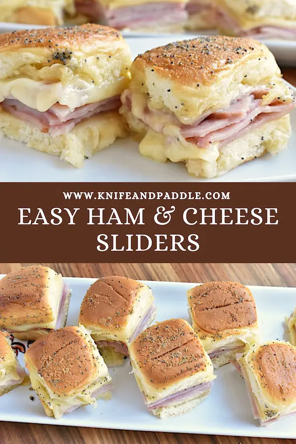 Easy Ham and Cheese Sliders on a plate