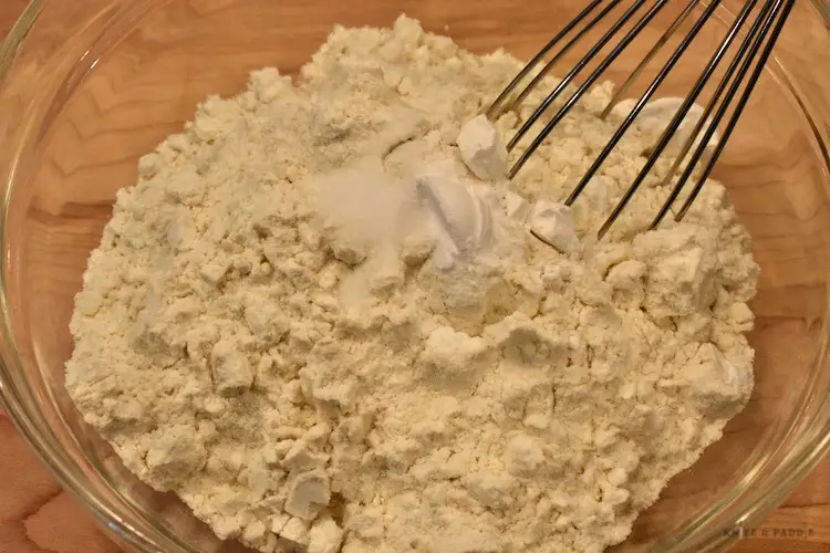 Flour, baking powder, baking soda and salt