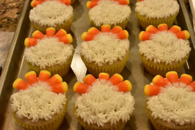 Candy corn on the frosting