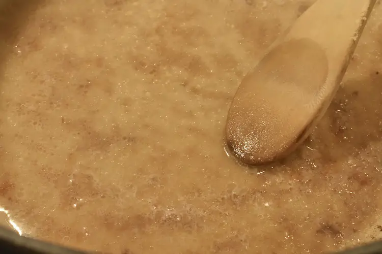 deglazing the pan