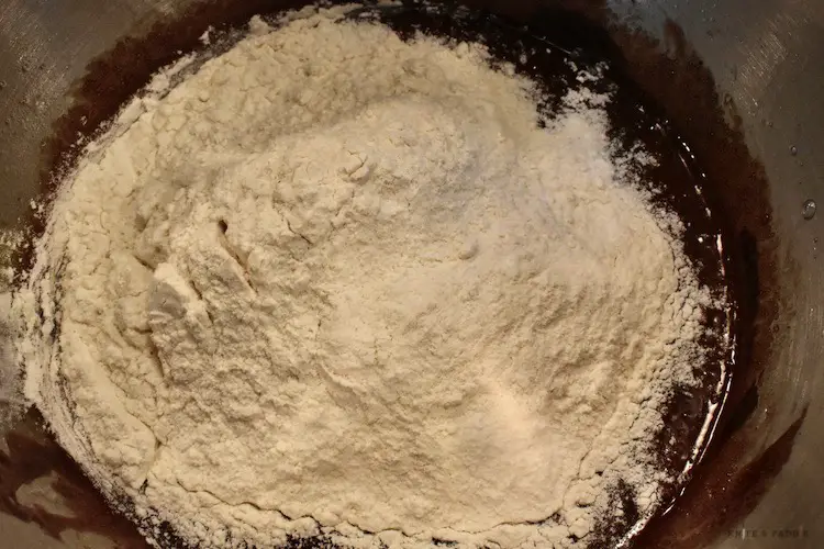 Flour to the cookie mix