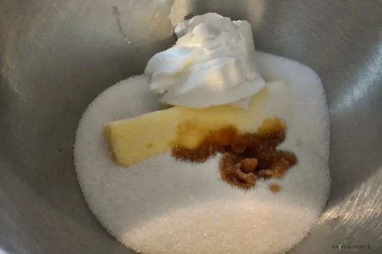 Sugar, butter, shortening and vanilla