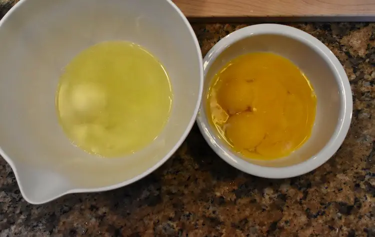 Egg whites and egg yolks