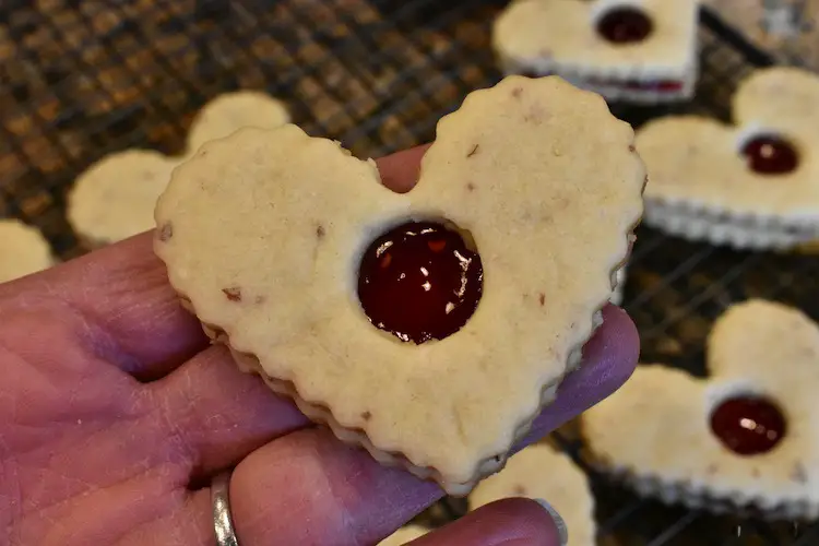 Heart shaped linzer cookie