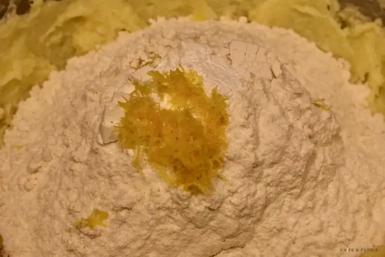 Lemon zest and flour