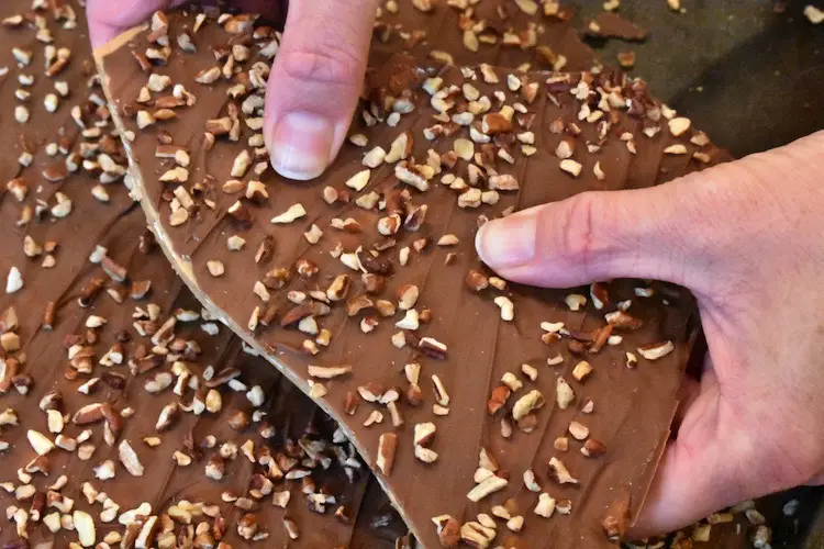 Breaking up Mom's Easy English Toffee