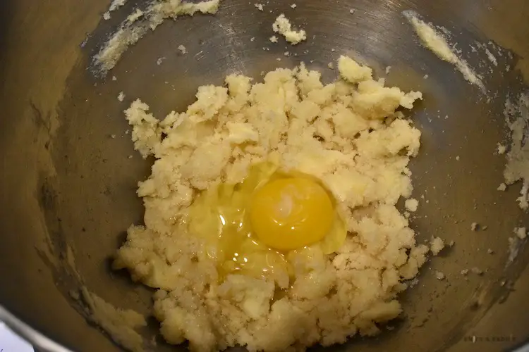 Creamed butter, sugar, vanilla and egg