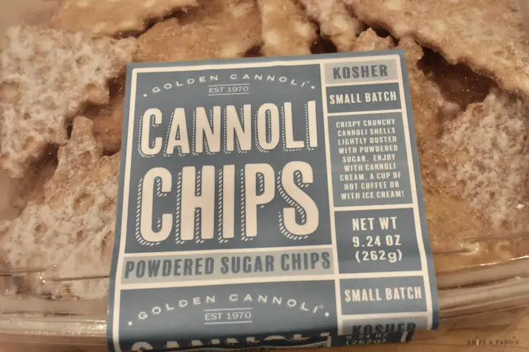 Cannoli chips in a container