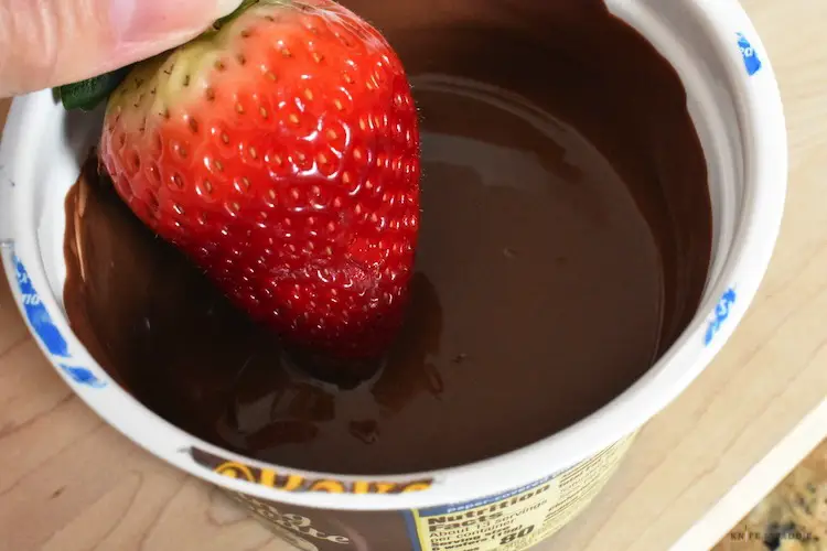 Strawberry dipped in melted chocolate 