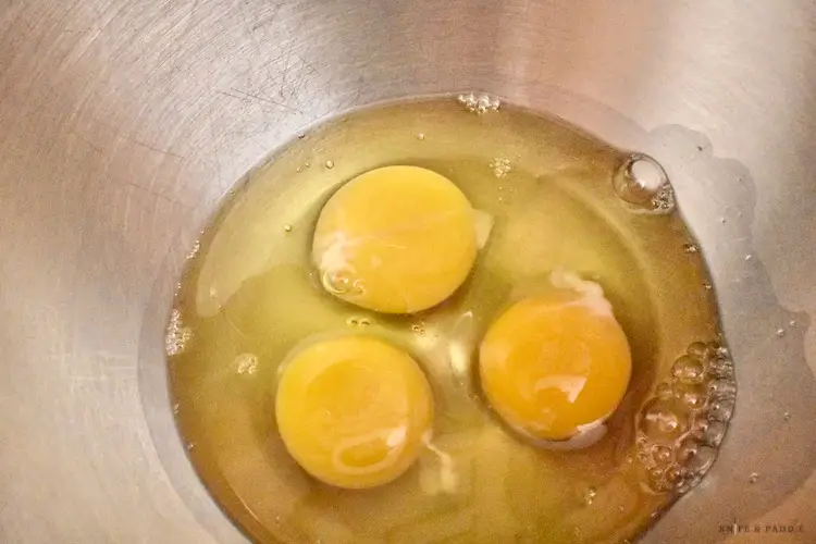 Eggs in a mixing bowl