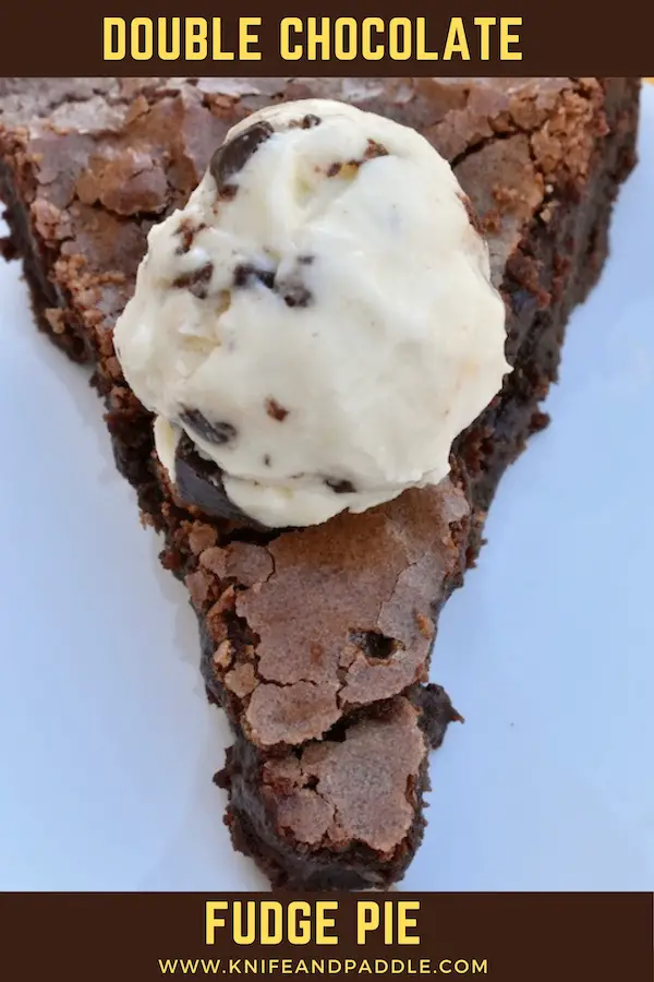 Double Chocolate Fudge Pie with chocolate chip ice cream 
