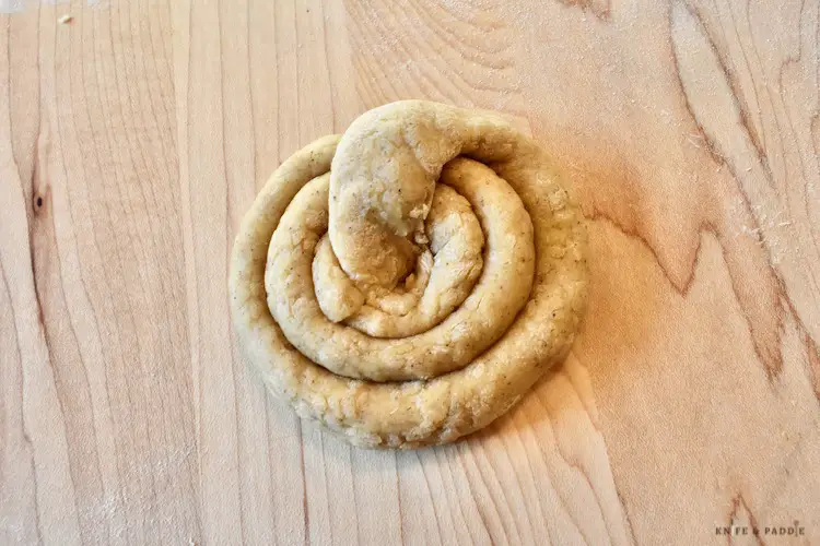 Italian Easter Cookie rolled and twisted into a circle