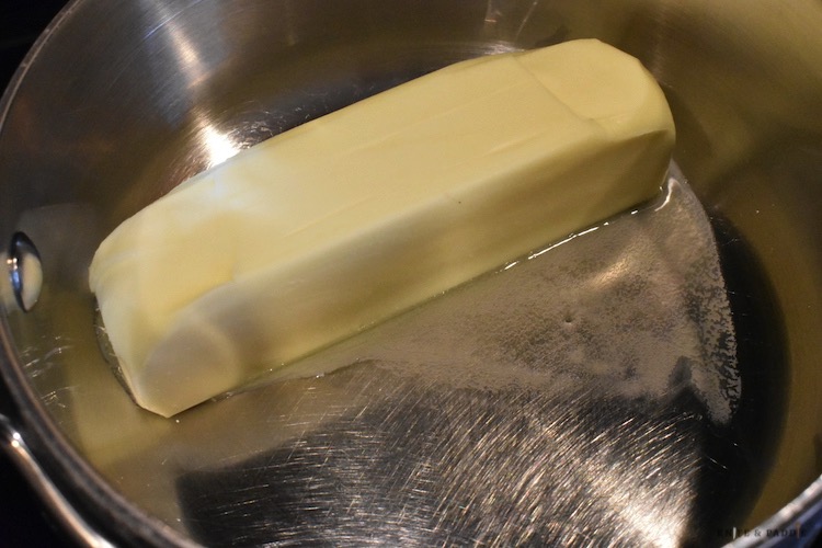 Butter melting in a small sauce pan