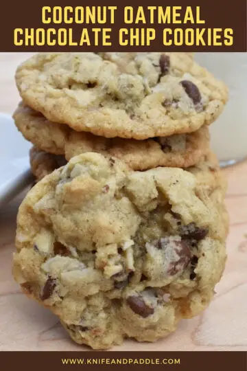 Coconut Oatmeal Chocolate Chip Cookies • www.knifeandpaddle.com