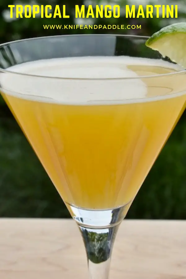 Tropical Mango Martini in a glass