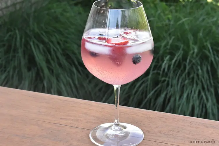 Prosecco Punch in a wine glass